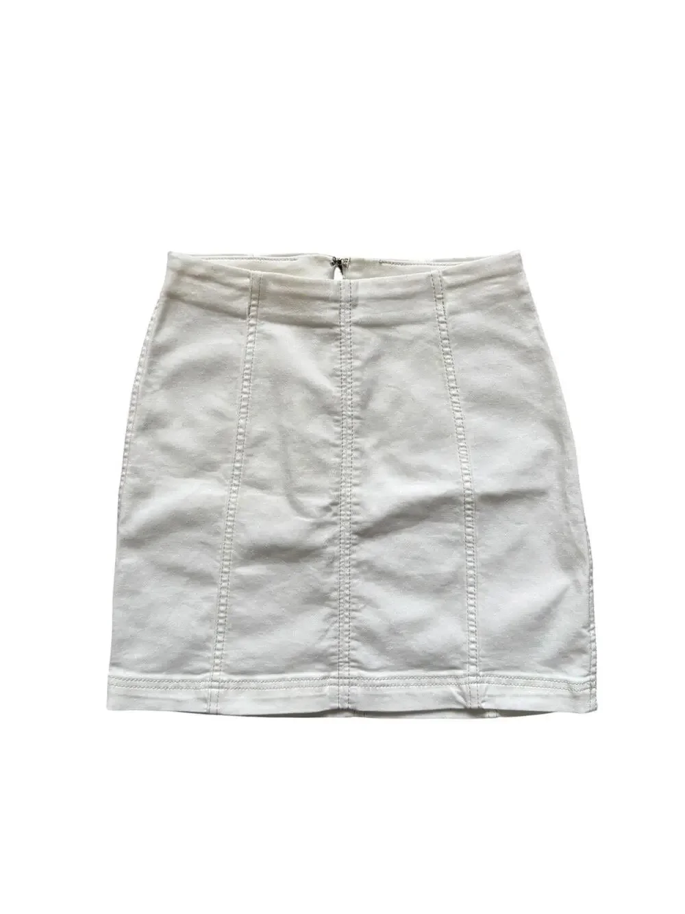 Free People White Denim Mini Skirt - Size 4